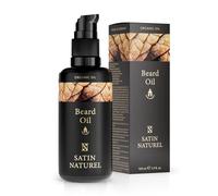 Satin Naturel Beard Oil for Men 100ml - Organic Vegan Beard Care with Argan Oil, Almond Oil & Vitamin E - Promotes Beard Growth - Daily Use Grooming Oil