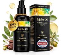 ORGANIC Jojoba Oil Vegan + Cold-Pressed - 100ml Light-Protection Glass Bottle - Skin Care Rich in Vitamin E for Soft Skin & Hair & Healthy Nails - 100% Pure Natural Cosmetics