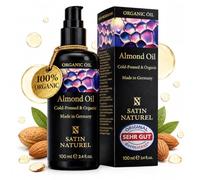 ORGANIC Almond Oil Vegan + Cold-Pressed - 100ml Glass Bottle - Skincare Rich in Vitamins for Soft Skin, Hair Care & Healthy Nails - 100% Pure Natural Cosmetics