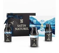 Gift for Him - Organic Face Cleanser + Eye Cream + Face Moisturiser/Aftershave - Valentines Day Gift for Dad Boyfriend & Brother 3x30ml, Gift for Him - Mens Skincare by Satin Naturel