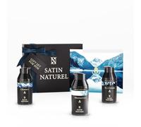 Gift for Him - Organic Face Cleanser + Eye Cream + Face Moisturiser/Aftershave - Valentines Day Gift for Dad Boyfriend & Brother 3x30ml, Gift for Him - Mens Skincare by Satin Naturel