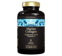 Satin Naturel Marine Collagen Capsules with Hyaluronic Acid + Vitamin C 2400mg - High Strength Collagen Supplements for Women - 120 Capsules - for Skin, Joints & Hair - Collagen Tablets Alternative