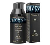 Mens Eye Cream 30ml, Powerful Organic Under Eye Cream Anti Aging, Wrinkles, Dark Circles - Mens Face Cream with Hyaluronic Acid, Vitamin E, Aloe Vera and Taurine - Eye Care Products by Satin Naturel