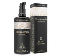 Niacinamide Serum 100ml, Enhanced with Vitamin C Serum for Face for Sensitive Skin - Face Serum with Aloe Vera - Brightening Serum - Collagen Serum for Face - Organic Skincare by Satin Naturel