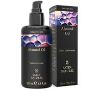 ORGANIC Almond Oil Vegan + Cold-Pressed - 100% Pure & Natural - 200ml Glass Bottle - Skin Care Rich in Vitamins for Soft Skin, Hair Care & Healthy Nails - Natural Cosmetics by Satin Naturel