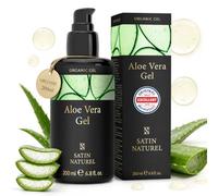 Satin Naturel Organic Aloe Vera Gel with Hyaluronic Acid - 200ml for Hydrated Glowing Skin and Sleek Hair Styles - After Sun Gel for a Hydrating Cooling Effect Natural Vegan Skincare
