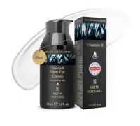 Mens Eye Cream 30ml, Powerful Organic Under Eye Cream Anti Aging, Wrinkles, Dark Circles - Mens Face Cream with Hyaluronic Acid, Vitamin E, Aloe Vera and Taurine - Eye Care Products by Satin Naturel