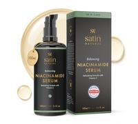 Niacinamide Serum 100ml, Enhanced with Vitamin C Serum for Face for Sensitive Skin - Face Serum with Aloe Vera - Brightening Serum - Collagen Serum for Face - Organic Skincare by Satin Naturel
