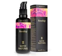 Satin Naturel Organic Rosehip Oil 50ml - Cold Pressed Anti Aging Essential Oil with Vitamin C A E - Face Oil Hair Growth Body Nails and Cuticles Oil - For a Healthy Skin Care Routine - Vegan