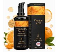 Satin Naturel Vitamin C Serum for Face 100ml - Hyaluronic Acid & Retinol - Anti Wrinkle, Hydrating and Dark Spot Care for Sensitive Skin - Natural, Brightening and Nourishing