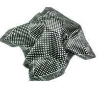 Satin neck scarf in Black and Silver Spots/Polka Dot - 50cm square