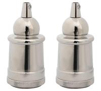 (satin nickel, 47 x 103 mm) vidaXL Lamp Holders 2 pcs Red Bronze E27 lamp base screw-in socket bulb holder