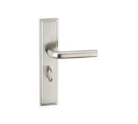 (Satin Nickel Bathroom ) Metal Lever Latch Door Handle Set Round Rose
