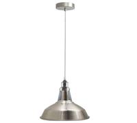 Satin Nickel Ceiling Pendant Light Adjustable Industrial Hanging Lamp Vintage Metal Shade E27 Ceiling Lighting For Kitchen Dining Room Cafe Bar Hallway Bedroom Farmhouse Home Lighting Fixture UK Style