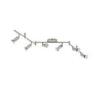 Loops Flush 6 Spot Ceiling Light Colour Satin Nickel Shade Bulb GU10 6x3W Included in Metallics Loops Metallics