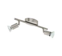 Satin Nickel Flush Ceiling Light With Gu10 Bulbs - Stylish 2-Spot Design