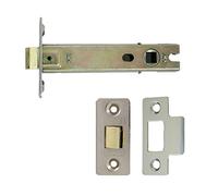 Satin Nickel Plated Fire Door Tubular Latch 100 mm Bolt-Through - C