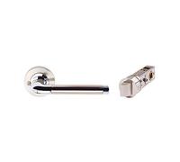 Satin Nickel/Polished Chrome Argo Privacy Set 57mm Latch - Door Hardware