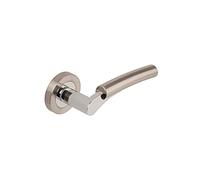 Satin Nickel/Polished Chrome Ultimo Lever On Screw Rose - Door Hardware