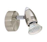 Wall 1 Spot Light Colour Satin Nickel Chrome Plated Bulb GU10 1x3W Included