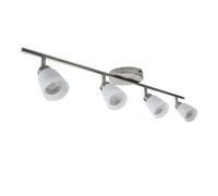 Satin Nickel with Frosted Glass Shades 4 Way Adjustable Ceiling Spot Light, Modern Home Lighting, LED Compatible