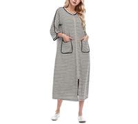 Satin Nightdress for Ladies Brushed Cotton Fabric Nightdresses Boyfriend Style Nightgowns Baggy Negligee Sleep Dress Nightwears Heart Print Nightshirts Nighttime Romantic Evenings Grey