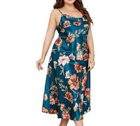 Satin Nightdress Women Ladies Floral Print Nightwear Plus Size Sexy Lingerie Comfy Soft Pyjamas Silk Nighties Camis Chemises V Neck Sleepwear Sexy Negligee