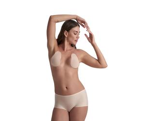 Satin Nipple Covers with Support Pads for Women Bye Bra Beige A-C