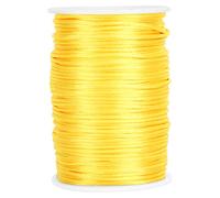 Satin Nylon Cord String, Round Beading String Chinese Knotting Wire for Jewelry Making Sewing Knitting Crafts 100Yards 2.5mm (Golden)