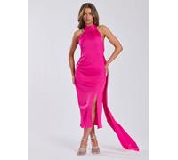 Satin One Shoulder Midi Dress Finding Friday Black 12
