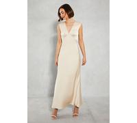 Satin Open Back Detail Maxi Bridesmaids Dress Oasis Champagne 16