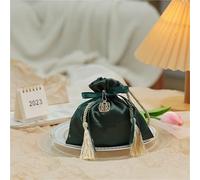 Satin Packaging Bags 10/20/30pcs Silk Packing Bag Drawstring Gift Candy Pouches for Wedding Gift Bags Party Organizer Chocolate Candy Bags Supply(Green A,30pcs)