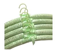 Satin Padded Hangers 5pcs 40cm Silk Fabric Hanger Satin Clothes Sponge Padded Racks Plastic Hook(Color 8)