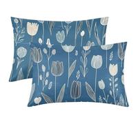 Satin Pillowcase Flower Pillowcases 2 Pack Standard Size 40x80, Tulip Pillow Cases Feels Like Pure Silk Pillowcase, Satin Silk Pillowcases for Hair and Skin, Cooling Pillow Case Gifts for Women -1889