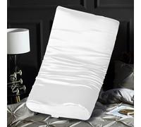Satin Pillowcase for Contour Memory Foam Pillows, 24" x 14" x 5.1"/3.5" Cervical Pillow Case, Soft Pillow Cover for Sleeping Pillows (White)