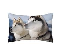 Satin Pillowcase for Hair and Skin, Husky Dogs Pillow Case Queen Size 20x30 Inches Silk Pillowcases with Hidden Zipper Silky Soft Cooling Pillow Covers Gifts for Her or Him
