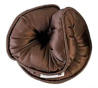 Satin Puff Sleep Scrunchie for Women, Extra Large 15x10cm Korean Style | Hair Tie with Cotton Padding, No Damage Overnight Waves Headband for Thick Hair, Beige(1738#Dark Coffee)