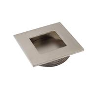 (Satin) Recessed Flush Sliding Door Handle Finger Pull Square 40 x 40 x 10mm 5 Colours