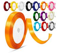 Satin Ribbon 1 Inche 25mm Solid Colors Fabric Ribbon for Crafting, Gift Wrapping, Balloons, DIY Sewing Project, Hair Bows and Cake Decoration (25mm Orange)