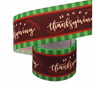 Satin Ribbon 10-100 Yards Roll Autumn Decorative Ribbon Fall Theme Ribbon Thanksgiving(G,100yard)