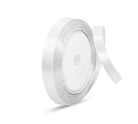 Satin Ribbon 10mm for Gift Wrapping Ribbon for Crafting, Cake Ribbon Gift Wrapping, Hair Bow, Christmas Decoration, Valentine Decoration, DIY Sewing Project, Wedding Party & Cake Decoration (White)