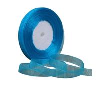 Satin Ribbon 1pc 45meters/roll 12mm Satin Ribbons DIY Wedding Christmas Handmade Bowknot Decoration Webbing Crafts(Peacock Blue,15mm Organza)