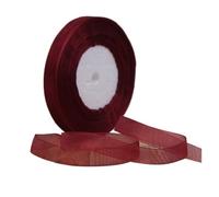 Satin Ribbon 1pc 45meters/roll 12mm Satin Ribbons DIY Wedding Christmas Handmade Bowknot Decoration Webbing Crafts(Wine red,25mm Organza)