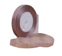 Satin Ribbon 1pc 45meters/roll 12mm Satin Ribbons DIY Wedding Christmas Handmade Bowknot Decoration Webbing Crafts(Silver Brown,15mm Organza)