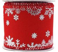 Satin Ribbon, 2.5" 5Yard Christmas Ribbons Multicolor Organza Grosgrain Satin Metallic Glitter(A)