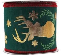 Satin Ribbon, 2.5" 5Yard Christmas Ribbons Multicolor Organza Grosgrain Satin Metallic Glitter(G)