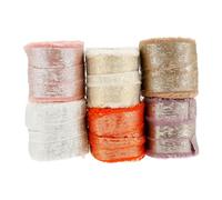 Satin Ribbon 40mm x 4.5Metres, 6Rolls Solid Color Frayed Edge Fabri Ribbon for Crafts, Wrapping, Wedding Bouquet, Flower Arrangement, Bows Making, Balloons, Cake Decoration, Sewing and Baby Showe