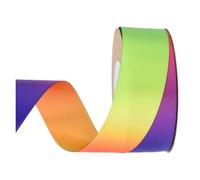 Satin Ribbon 5Yards Double Face Gradient Rainbow Satin Ribbon for Birthday Party Wrapping Decor DIY Crafts Handmade Bows Accessories(Style A-25mm,10Yards)