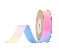 Satin Ribbon 5Yards Double Face Gradient Rainbow Satin Ribbon for Birthday Party Wrapping Decor DIY Crafts Handmade Bows Accessories(Style B-25mm,10Yards)