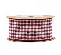 Satin Ribbon Black White Gingham Ribbon 100% Polyester Woven Edge 5m Plaid Ribbon Checked(A,38mm)
